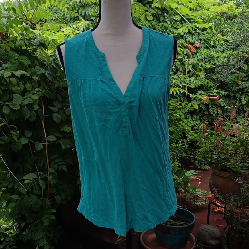Natural Reflections Teal Sleeveless Blouse